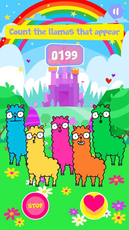 Zähle die Lamas