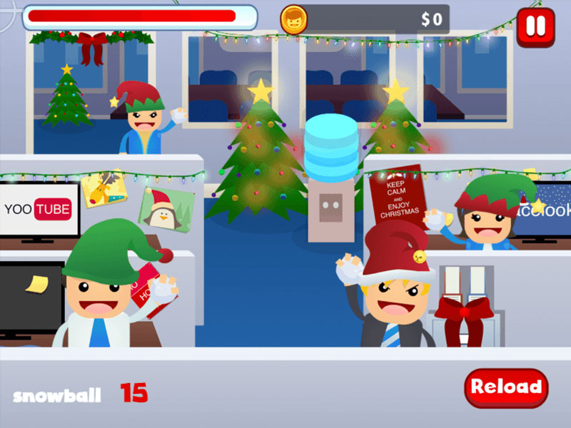 Schneeballschlacht im Büro